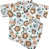Roupa Conjunto Infantil Menino Personagens Shorts Camisa