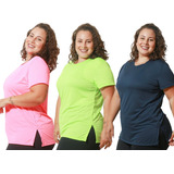 Roupa De Academia Feminino Blusa Dry Plus Size Kit 3