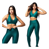 Roupa De Academia Top Nadador Legging Conjunto Fitness 3d