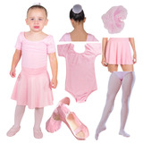 Roupa De Ballet Infantil Completa Rosa