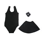 Roupa De Ballet Infantil Regata Saia E Redinha Preto 12 Anos