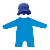 Roupa De Banho Infantil Uv50 Macaquinho Chapéu Proteção Bebê