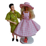 Roupa De Barbie Vestido Xadrez Rosa