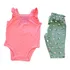 Roupa De Bebê Conjunto Body Salmão E Calça Verde Carter's