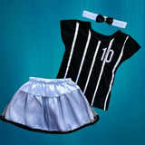 Roupa De Bebê Conjunto Futebol Com Faixa Menina