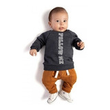 Roupa De Bebe Conjunto Menino Moletom Blusa Calça Me Follow