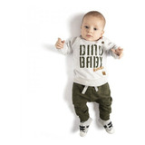 Roupa De Bebe Menino Conjunto Blusa E Moletom Dinossauro