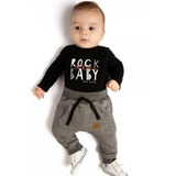 Roupa De Bebê Menino Conjunto Body E Calça Rock Baby