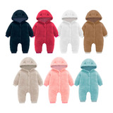 Roupa De Bebe Menino Menina Macacão Teddy Pelúcia Capuz Frio