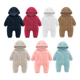 Roupa De Bebe Menino Menina Macacão Teddy Pelúcia Capuz Frio
