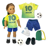 Roupa De Boneca Para American Girl Uniforme De Futebol