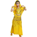Roupa De Dança Do Ventre Amarela Odalisca Completa 7 Peças