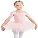 Roupa De Dança Infantil Bailarina Collant De Dança Com Saia Roupa De Balé Tutu Bailarina Fantasia Rosa, Rosa-123, 3-4t