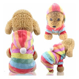 Roupa De Inverno De Plush Para Pets Cães E Gatos Arco Íris