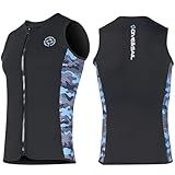 Roupa De Mergulho Masculina De Neoprene Com Zíper Frontal Sem Mangas, Colete De Mergulho, Natação, Canoagem, Surfe, Tamanho M
