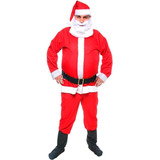 Roupa De Papai Noel Completa Barba Cinto Botas Gorro