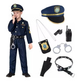 Roupa De Performance Uniforme Cos Police Para Crianças