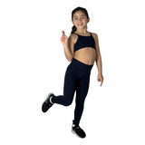 Roupa De Treino Infantil Calça E Top De Lycra Ginastica Kids