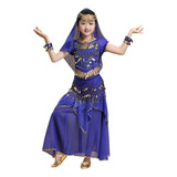 Roupa Do Dança Do Ventre Azul Escuro Odalisca Completa 7 Pçs