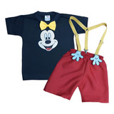 Roupa Do Mickey Festa Temática Infantil Menino Bebê Com Body