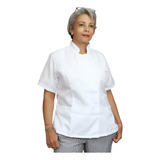 Roupa Dolmã Chef Cozinha Feminina Manga Curta Tecido Oxford