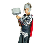 Roupa Fantasia Infantil Thor Com Mascara E Martelo
