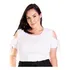 Roupa Feminina Bata Plus Size Ombro Aberto Amarração Manga