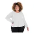 Roupa Feminina Blusa Plus Size Manga Longa Gola Redonda