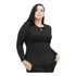 Roupa Feminina Blusa Plus Size Manga Longa Peplum Laço