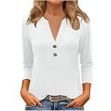 Roupa Feminina Com Gola V Para Outono Inverno Manga 3-4 Esporte Academia Jogger Bonito Liso Roupa Feminina 2025- B-388 Branco- G