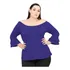 Roupa Feminina  Plus Size Blusa Cigana Manga 7/8 Com Babados