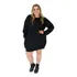 Roupa Feminina Plus Size Vestido Moletom Punho Barra +56