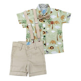 Roupa Festa Infantil Camisa Temática Safari