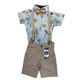 Roupa Festa Infantil Safari Arca De Noé Verde Aniversario