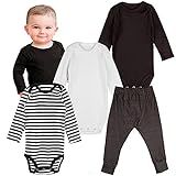 Roupa Frio Bebê Conjunto Kit Body Manga Longa E Calça Neutro Minimalista Minino Menina  12 Meses  9 12 M   4 Peças  Comfy  