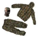 Roupa Ghillie 3d Camuflada Traje Balaclava Multican Tropic
