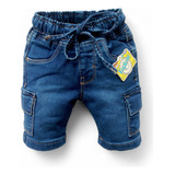 Roupa Infantil Bermuda Short Jeans Elástico