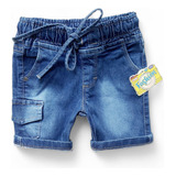 Roupa Infantil Bermuda Short Jeans Estiloso Bebê Menino