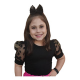 Roupa Infantil Blusa Manga Bufante Em Tule Modinha Mini Diva