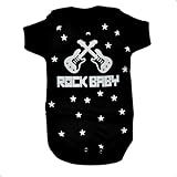 Roupa Infantil Body Bebê Mesversário Rock Bebê Temático Personalizado Enxoval Do Bebê Menino Menina Body Preto  Tamanho M 