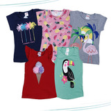 Roupa Infantil Kit 10 Blusa Regata Menina Tam 1 Ao 8 Promo