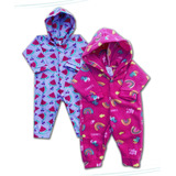 Roupa Infantil Kit 2 Macacão Zíper Longo Plush Bebê Promo