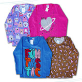 Roupa Infantil Kit 4 Blusa Camiseta Menina Manga Longa Frio