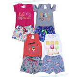 Roupa Infantil Kit 8 Peças Menina Feminino Verão 1/2/3