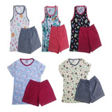 Roupa Infantil Kit Lote 5 Conjuntos De Pijamas Verão Atacado