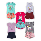 Roupa Infantil Menina Kit Com 5 Conjuntos Femininos Atacado