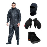 Roupa Kit Capa De Chuva Luva X11 Touch Polaina Touca Moto