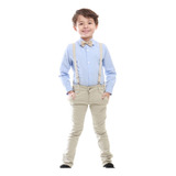 Roupa Masculina Infantil Bebe Festa Social Camisa Calça Susp