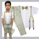 Roupa Masculina Infantil Bebe Festa Social Camisa Calça Susp