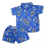 Roupa Mauricinho Shorts Camisa Personagens Menino